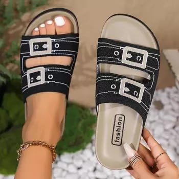 Сандалии на плоской подошве больших размеров — простые, модные и атмосферные, а пляжные сандалии носят на улице. 35 белый