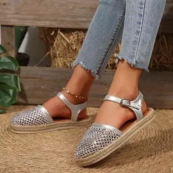 Сандалии на плоской подошве большого размера для женщин, импортные, лето 2025, новая модная верхняя одежда, сандалии с мягкой подошвой и нескользящей головкой для женщин 35 чёрный