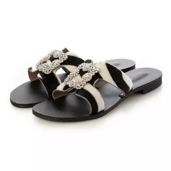 Сандалии на плоской подошве Design Cutting Beautiful Legs Sandals cm 3E [IK Plus] 2071-55 Женские Зебра/ЧЕРНЫЙ 23.5