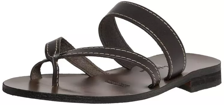 Сандалии на плоской подошве с вышивкой крестиком, коричневые, см D [Mauro DiBari] женские 24,0 коричневый