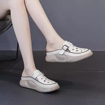 Сандалии на плоской подошве Тапочки Повседневная обувь 35 зелёный