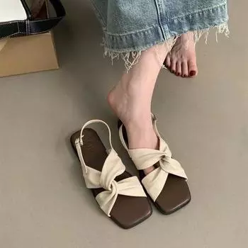 Сандалии на плоской подошве, женская летняя одежда 2024 года, новая корейская версия красивого сказочного стиля с юбкой, приморские римские туфли 35