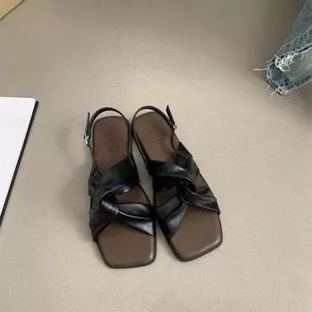 Сандалии на плоской подошве, женская летняя одежда, новая универсальная, красивая, стиль феи во французском стиле с юбкой, дорожная, приморская, римская обувь 35