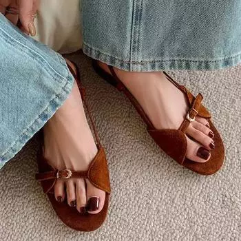 Сандалии на плоской подошве, женская летняя повседневная обувь, новинка 2024 года, дизайнерские новые модельные шлепанцы, модные удобные классические прогулочные брендовые женские Zapatillas 35 коричневый