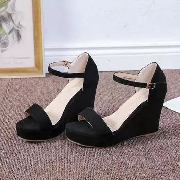 Сандалии на танкетке, летняя женская обувь, сандалии на платформе на очень высоком каблуке, женские роскошные удобные элегантные гладиаторы 35 бежевый