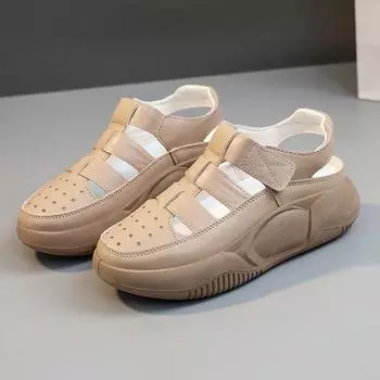 Сандалии на толстой платформе с ажурной подошвой, белые туфли, обувь Zapatos Mujer в стиле ретро, женская повседневная обувь 2024 г. 35 хаки