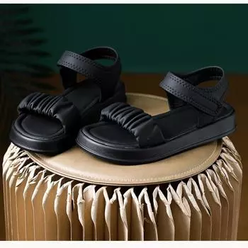 Сандалии на толстой подошве, римские сандалии на плоской подошве 33 абрикосовый