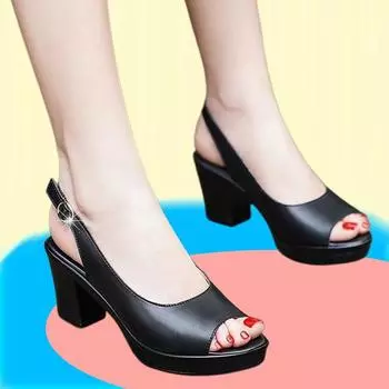 Сандалии на высоком каблуке женские летние Fish Mouth Open Toe женские мягкие кожаные сандалии на платформе нескользящие каблуки Zapatos Mujer женские 35