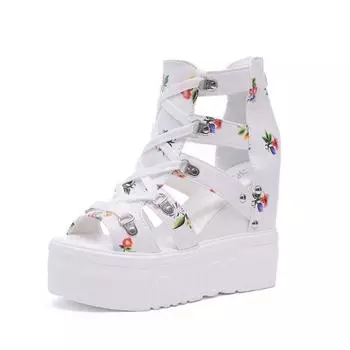 Сандалии на высоком каблуке. Женские летние новые стильные сандалии на платформе с вырезами «рыбий рот». 36 чёрный