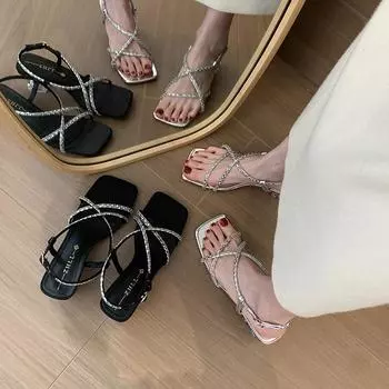 сандалии обувь больших размеров женская обувь 35 чёрный