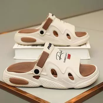 Сандалии, пляжная обувь, мужские тапочки, мягкие и удобные, с толстой подошвой, износостойкие, для использования в помещении и на улице, для ванной комнаты, унисекс, мода 35