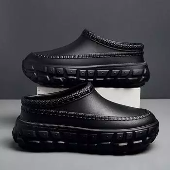 Сандалии с каблуком-мешком и нескользящей подошвой, повышающие повседневную непористую обувь с отверстиями, мужская рабочая обувь для поваров и поваров 36/37 коричневый