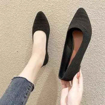 Сандалии с острым носком для женщин, летняя модная нескользящая обувь, удобная мягкая подошва, рабочая обувь 36 чёрный