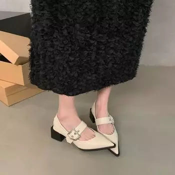 Сандалии с острым носком и пряжкой, летние модные пикантные банкетные удобные женские однотонные туфли на высоком каблуке, Zapatos Mujer 35 коричневый