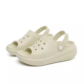 Сандалии с открытым носком на платформе для женщин, бежевые сандалии из ЭВА, женские пластиковые туфли, увеличивающие рост, садовые сандалии, тапочки 36