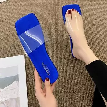 Сандалии с открытым носком, женские модные прозрачные тапочки из ПВХ, женские тапочки на плоской подошве, повседневные тапочки, новинка 2024 года, женские тапочки 35 белый