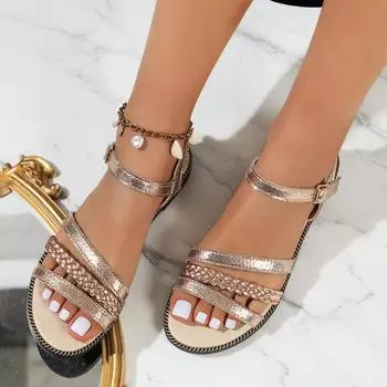 Сандалии с пряжкой на ремне большого размера, женская обувь, новые, для больших девочек, летние, бежевые, удобные, низкие, римские, повседневные, из искусственной ткани, сплошные, из ПВХ, сандалии 38
