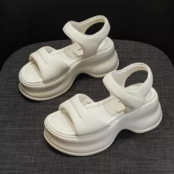 Сандалии с толстой подошвой, модные спортивные сандалии для студентов 34 бежевый