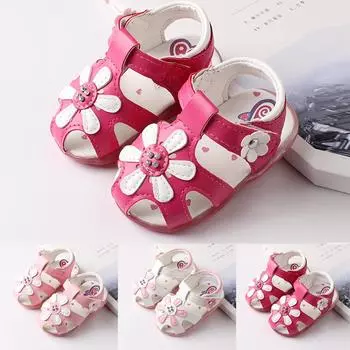 Сандалии со светодиодной подсветкой для маленьких девочек и цветов 22 белый