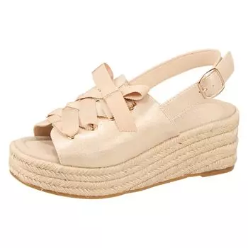 Сандалии Stuart Espadrille на танкетке со шнуровкой из джута 6555 GD см E [Jill Shoe] женские 24,5