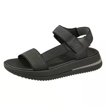Сандалии SURFF SANDALS Черный см [Fit Flop] ДВУХЦВЕТНАЯ ТКАНЯ/КОЖАНЫЙ РЕМЕШОК НА ЗАДНЕЙ ЧАСТИ Женские 24.0 чёрный