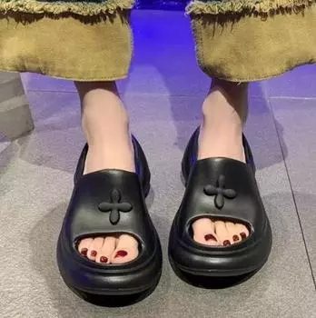 Сандалии-тапочки EVA Sofa на толстом каблуке, женские уличные тапочки EVA, летние сандалии 35-36 белый