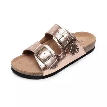 Сандалии-тапочки Guoluofei New Rose Gold с 2 ремешками из пробки Comfort для женщин Unised Beach Shoes 36