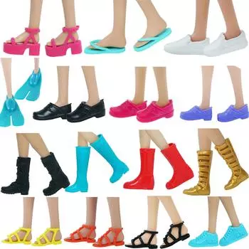 Сандалии, тапочки, мини-туфли на плоской подошве для куклы Барби, аксессуары, игрушки