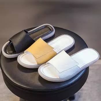 Сандалии Тапочки Повседневная кожаная обувь 34 жёлтый