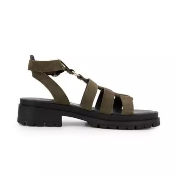 Сандалии Tobosued цвета хаки из кожи для женщин LES TROPEZIENNES BY M.BELARBI 36 хаки