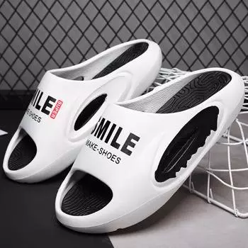 Сандалии UniseX, домашние и уличные пляжные волочащиеся элементы алфавита, женские тапочки большого размера 36/37 чёрный