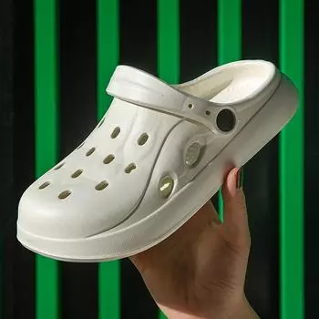 Сандалии унисекс с закрытым носком и толстой мягкой подошвой для летнего ношения на открытом воздухе 36-37 белый