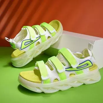 Сандалии в римском стиле с пряжкой на липучке, летние дышащие пляжные туфли для путешествий по морю, повседневные туфли на платформе с открытым носком для мужчин 39