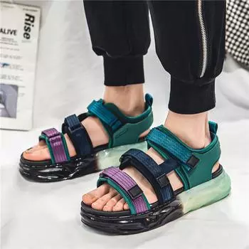 Сандалии высокого качества, мужские пляжные сандалии, удобная повседневная обувь, легкие летние мужские сандалии большого размера, удобные римские сандалии 39-44 39 чёрный