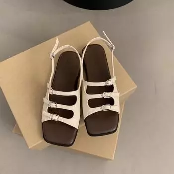 Сандалии, женская пляжная обувь, повседневная обувь, пляжные туфли на плоской подошве 35 хаки