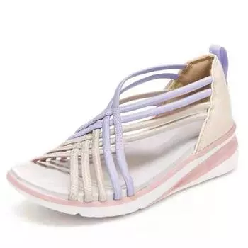 Сандалии женские летние с открытым носком на низком каблуке Sandalias Mujer летние сандалии с танкеткой обувь для женщин повседневная обувь женская 38 розовый