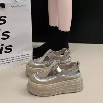 Сандалии женские летние уличные на толстой подошве спортивные повседневные Fairy Rome Slope с маффинами женские туфли 34 бежевый