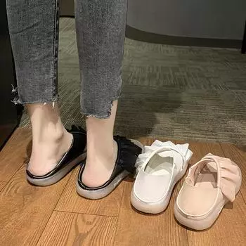 Сандалии женские на плоской подошве 2025 года, новые летние повседневные римские туфли с перекрестными шнурками, классные тапочки 35 белый