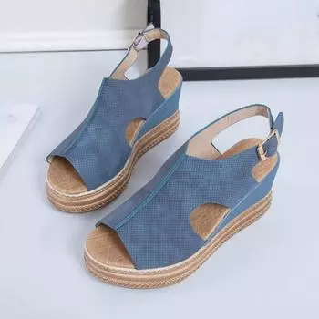 Сандалии женские на танкетке туфли на высоком каблуке босоножки летние женские туфли Chaussures Femme Platform Sandalia Feminina 35