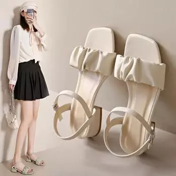 Сандалии женские на высоком каблуке, новые с юбкой, летняя одежда, линия с темпераментом, женская обувь в стиле феи, одинарные повседневные размеры 35-42 35 бежевый