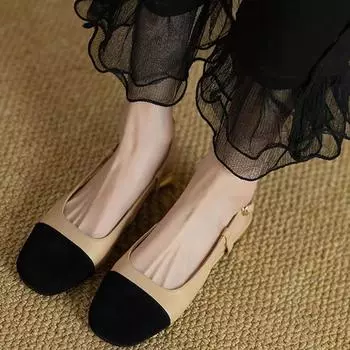 Сандалии женские с открытой пяткой, разноцветные, ретро, с пряжкой, на низком каблуке, лаконичные женские туфли для отдыха на открытом воздухе, удобные, дизайнерские туфли 35