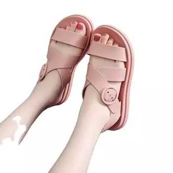 Сандалии женские тапочки популярная летняя мода для женщин с водонепроницаемой толстой подошвой износостойкая женская обувь 40 чёрный