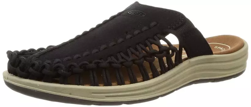 Сандалии женские Uneek 2 Slide от KEEN, ЧЕРНЫЙ/ПЛАЗА-СЕРО-БЕЖЕВЫЙ, 6 US