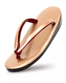 Сандалии Zori из уретана для стильных повседневных кимоно и рабочей обуви, размер розовый L [Ai Indigo], женские, Япония, двухцветный цвет, (Японские размеры,