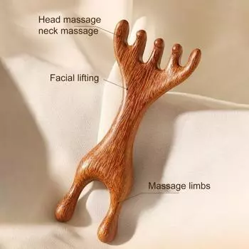 Сандаловая расческа для массажа головы Гуаша Инструмент для чесания спины Ручная расческа с широкими зубьями B