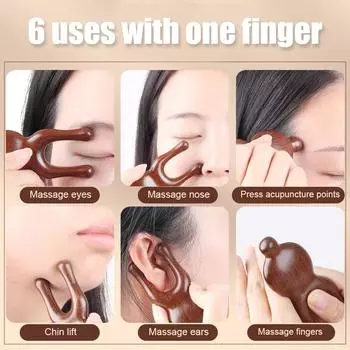 Сандаловое дерево для подтяжки лица, меридианная расческа, массажер для глаз, носа, ушей, шеи, улучшение циркуляции крови, триггерная точка, доска Гуаша onesize