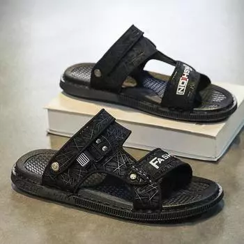 Sandals 2024 summer new fashion trend one-word slippers one-pedal wear-resistant casual beach shoes 39