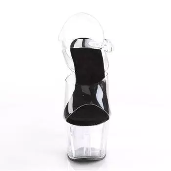 Sandals female summer 2025 new fish mouth transparent color high heels stiletto hollow slippers fashionable outer wear fairy gentle 34 чёрный