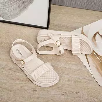 Sandals female summer new comfortable thick-soled versatile fairy style fashion outer wear student casual one-word cool slippers female 36