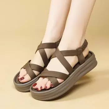 Sandals Female Summer Tide with Thick Bottom Casual Outside Wear Sports Beach Shoes Female Ins Tide Fashion Women Summer Breathable Shoes 35